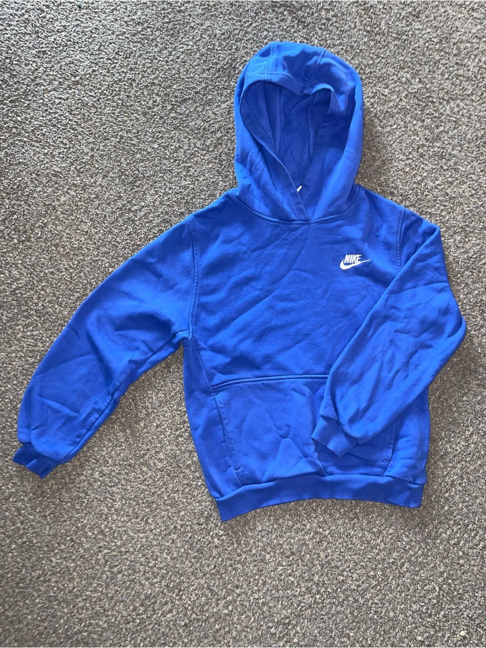 Boy’s Nike Blue Pullover Hoodie with White Swoosh